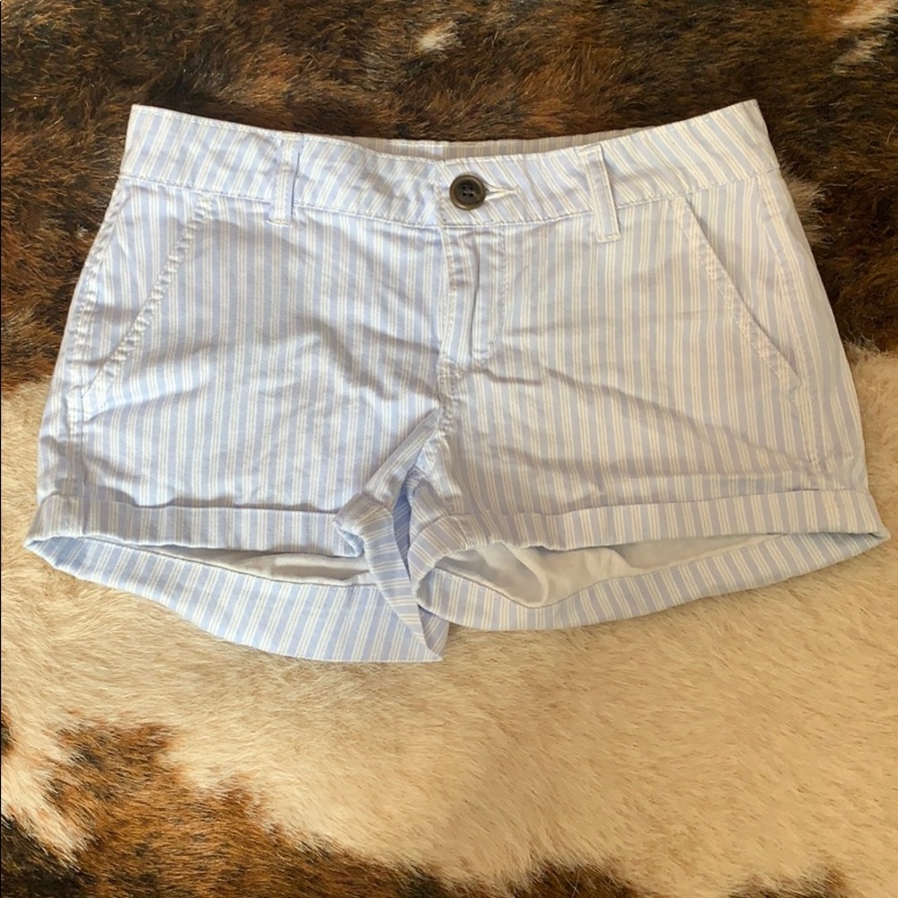 Blue and white pin stripped shorts